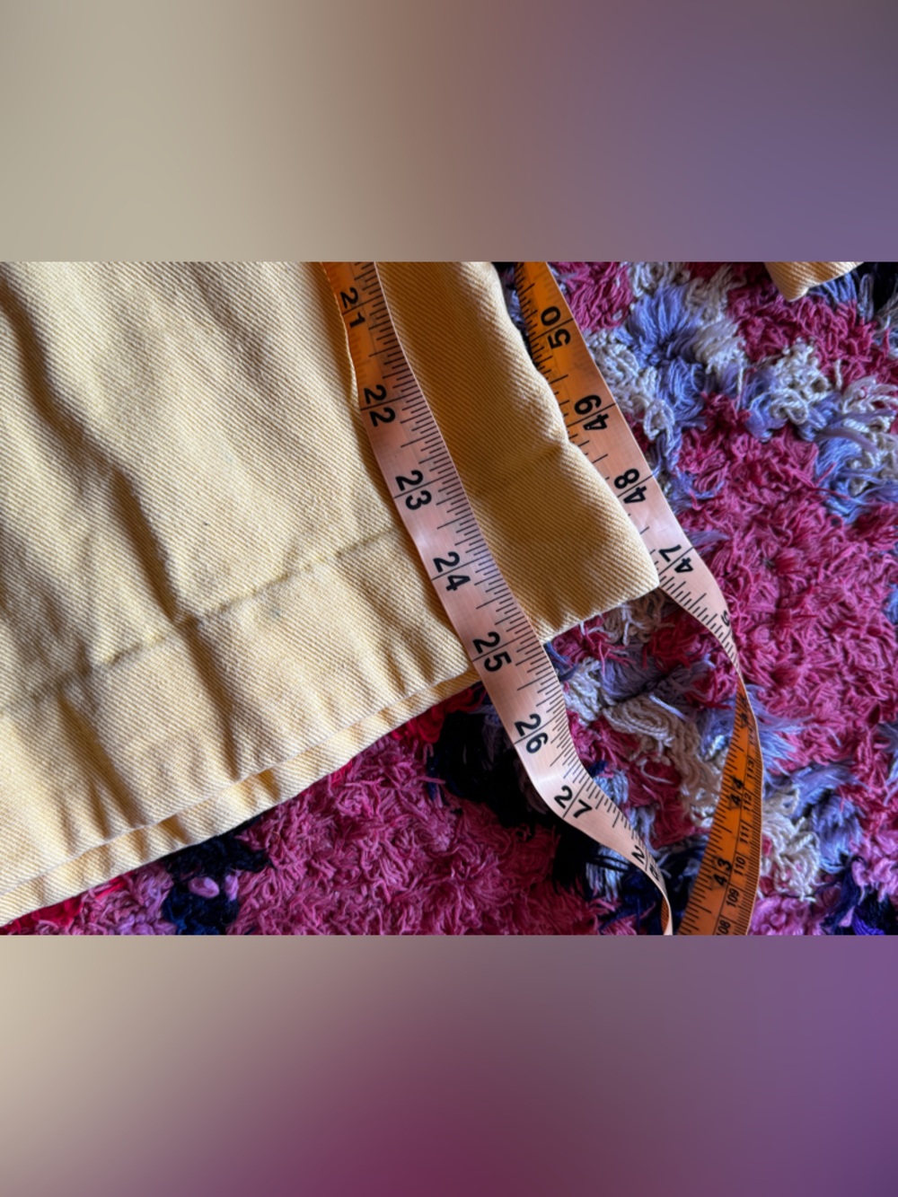 70s Vintage Butter Yellow High waisted Jeans Sz XS - Picture 11 of 12